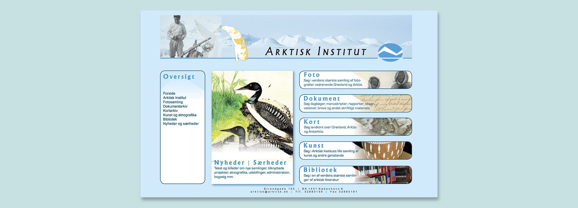 arktisk Instituts hjemmeside